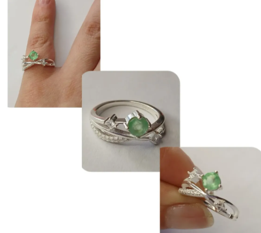 💍⭐ Anillo Estrella Verde Cajuluxe Plata 925 Con Esmeralda✨💚 - Image 4
