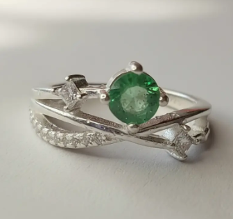 💍⭐ Anillo Estrella Verde Cajuluxe Plata 925 Con Esmeralda✨💚 - Image 3