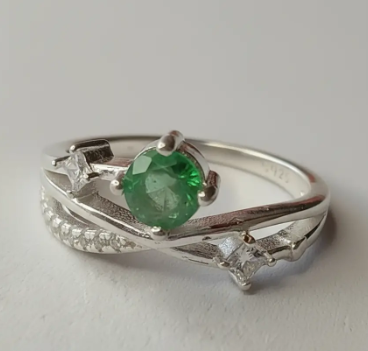 💍⭐ Anillo Estrella Verde Cajuluxe Plata 925 Con Esmeralda✨💚 - Image 2