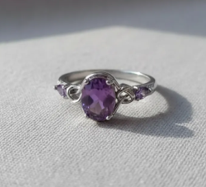 💍💜 Anillo Violeta Imperial Cajuluxe Plata 925 Italiana✨