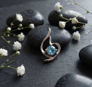 💙✨ Dije Corazón Azul Plata 925 Cajuluxe ✨