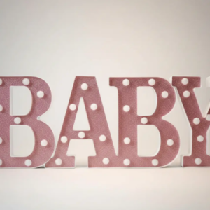 👶✨ Letrero Luminoso LED BABY Rosa Decorativo Para Interiores 💡💙💖