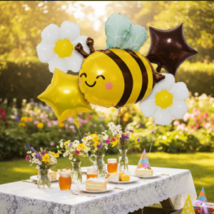 🐝🎈 Set Globos Decorativos Metalizados Abeja X5 Piezas 🌼✨