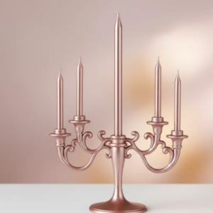 🕯️✨ Vela Tipo Candelabro Oro Rosa Para Torta De Cumpleaños🎂🎉