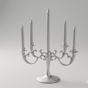 🕯️✨ Vela Tipo Candelabro Plateada Para Torta De Cumpleaños🎂🎉