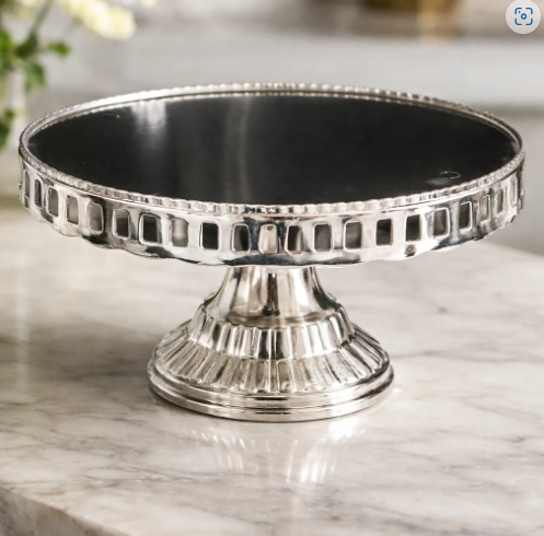 🍰✨ Base Para Postres Tipo Pedestal Plateada – Elegancia Para Tus Celebraciones ✨🍰