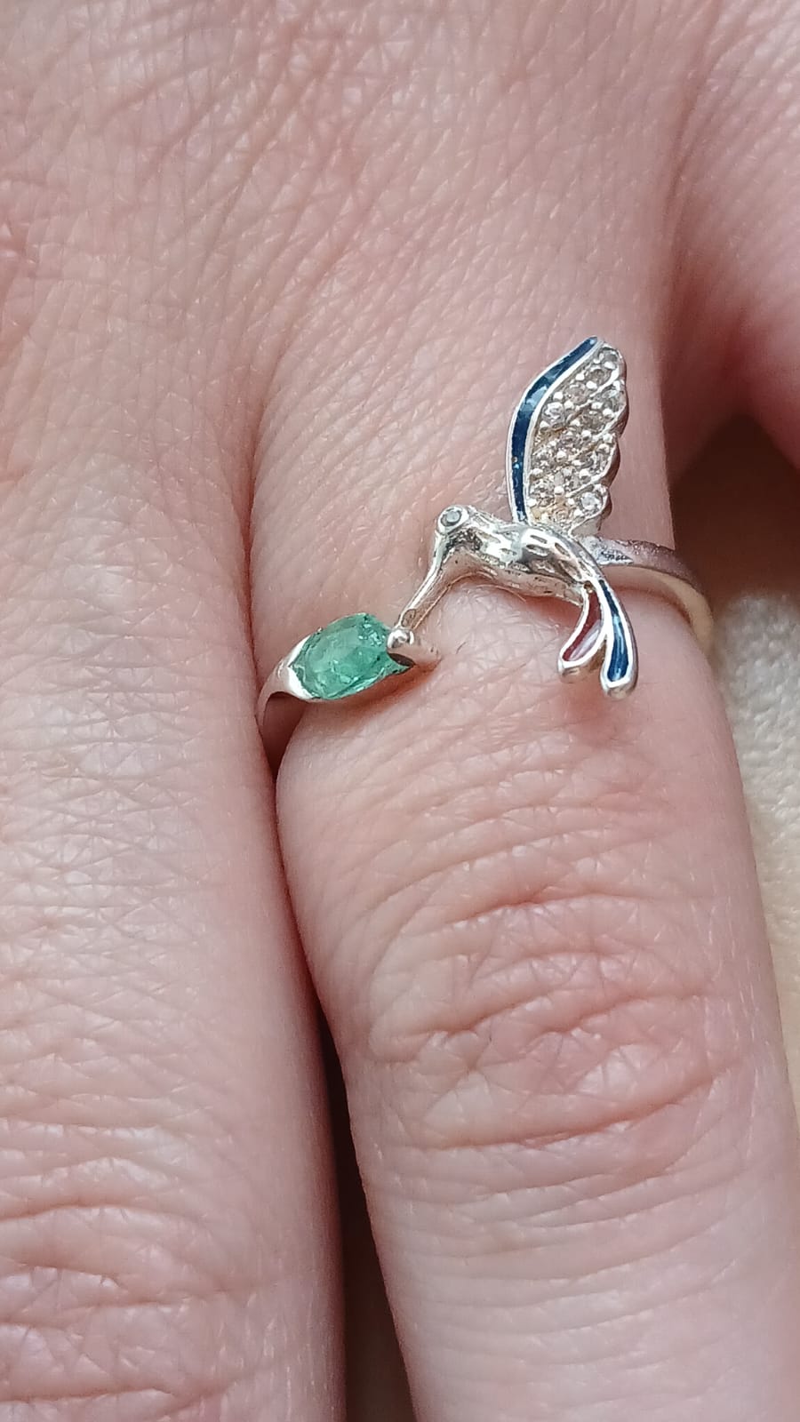 💍✨ Anillo Colibrí de Esperanza Cajuluxe Plata 925 Con Esmeralda ✨💚 - Image 10