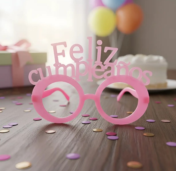 👑🕶️ Gafas y Corona Feliz Cumpleaños En Neón Rosado🎉✨ - Image 2