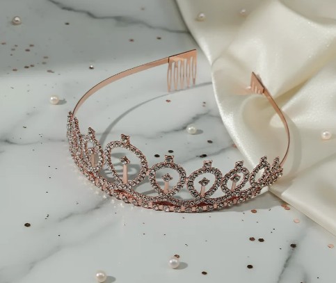👑✨ Diadema Tiara Para Niñas Y Adolescentes Oro Rosa💖🎀 - Image 5