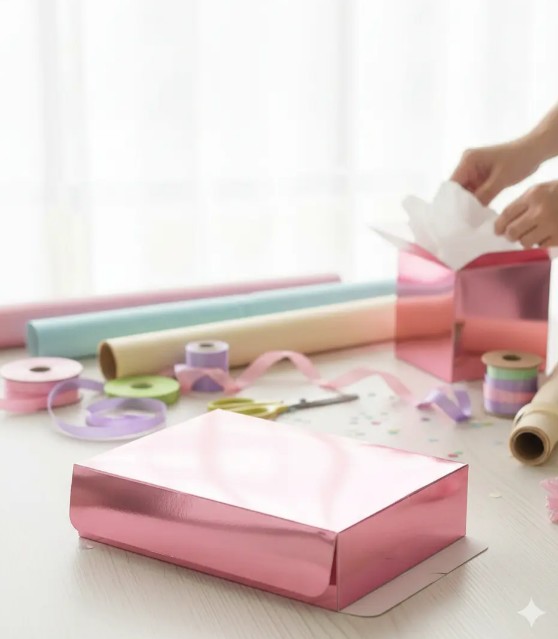 🎁✨ Caja Para Detalles Especiales Metalizada Con Tapa Oro Rosa💝🎀 - Image 2