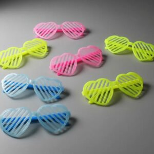 😎🌈 Gafas Fiesta Color Neón Rejilla Pack x12 Corazon🎉✨