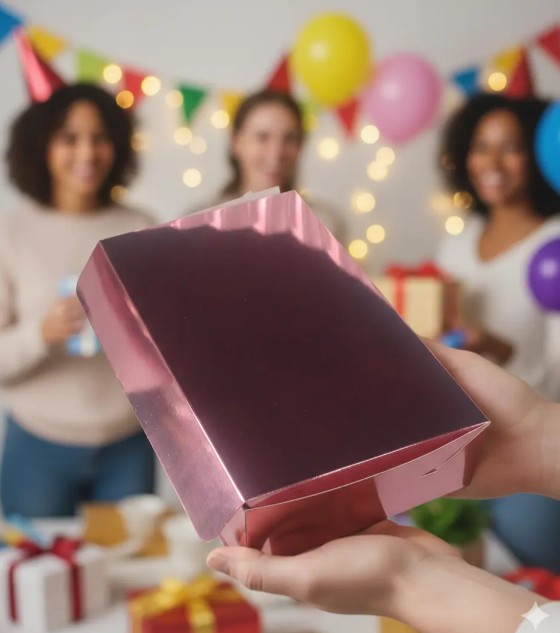 🎁✨ Caja Para Detalles Especiales Metalizada Con Tapa Oro Rosa💝🎀 - Image 4