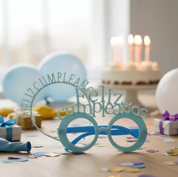 👑🕶️ Gafas y Corona Feliz Cumpleaños En Neón Azul🎉✨ - Image 7