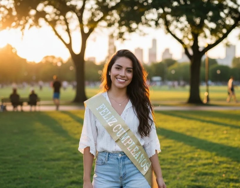 👑🎉 Banda y Diadema Feliz Cumpleaños Para Mujer Dorado 🎂✨ - Image 2