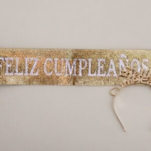 👑🎉 Banda y Diadema Feliz Cumpleaños Para Mujer Dorado 🎂✨