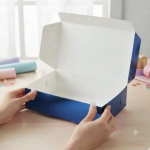 🎁✨ Caja Para Detalles Especiales Metalizada Con Tapa Azul💝🎀