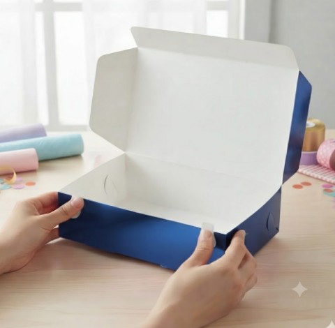 🎁✨ Caja Para Detalles Especiales Metalizada Con Tapa Azul💝🎀