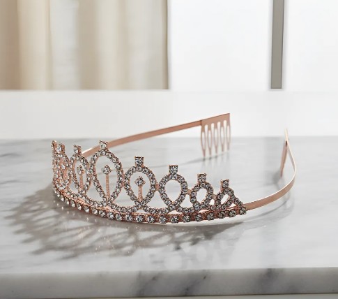 👑✨ Diadema Tiara Para Niñas Y Adolescentes Oro Rosa💖🎀 - Image 6