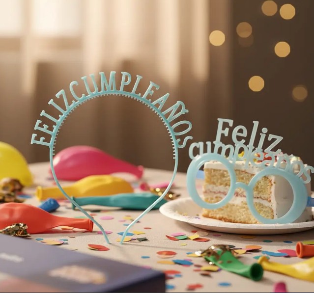 👑🕶️ Gafas y Corona Feliz Cumpleaños En Neón Azul🎉✨ - Image 6