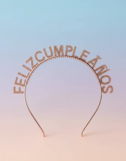 👑🎉 Banda y Diadema Feliz Cumpleaños Para Mujer Oro Rosa🎂✨ - Image 5