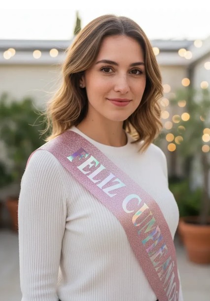 👑🎉 Banda y Diadema Feliz Cumpleaños Para Mujer Oro Rosa🎂✨ - Image 8