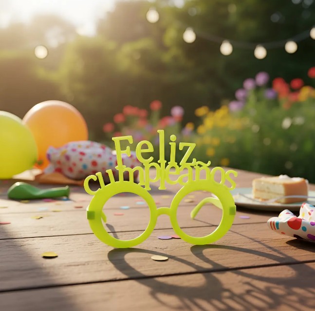 👑🕶️ Gafas y Corona Feliz Cumpleaños En Neón Verde🎉✨ - Image 8