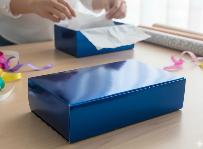 🎁✨ Caja Para Detalles Especiales Metalizada Con Tapa Azul💝🎀 - Image 3