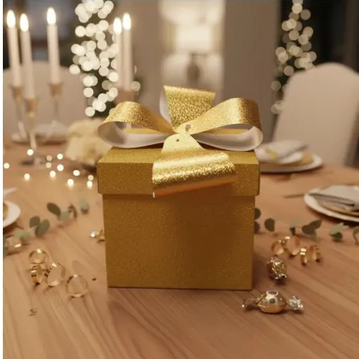 🎁✨ Caja De Regalo Armable 15 x 15 x 15 cm Dorada💝📦 - Image 3
