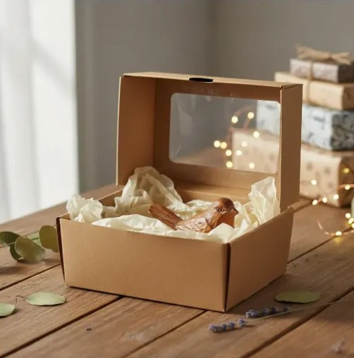 🎁✨ Caja Regalo Kraft Con Ventana Transparente Pack x6 📦💝 - Image 6