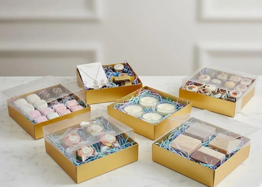 🎁✨ Caja De Regalo Dorada Con Tapa De Acetato Pack x6 💛📦 - Image 5