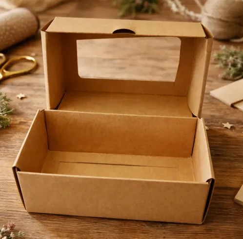 🎁✨ Caja Regalo Kraft Con Ventana Transparente Pack x6 📦💝 - Image 4