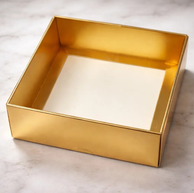 🎁✨ Caja De Regalo Dorada Con Tapa De Acetato Pack x6 💛📦 - Image 2