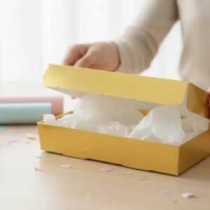 🎁✨ Caja Para Detalles Especiales Metalizada Con Tapa Dorada💝🎀