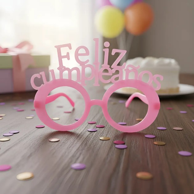👑🕶️ Gafas y Corona Feliz Cumpleaños En Neón Rosado🎉✨ - Image 8