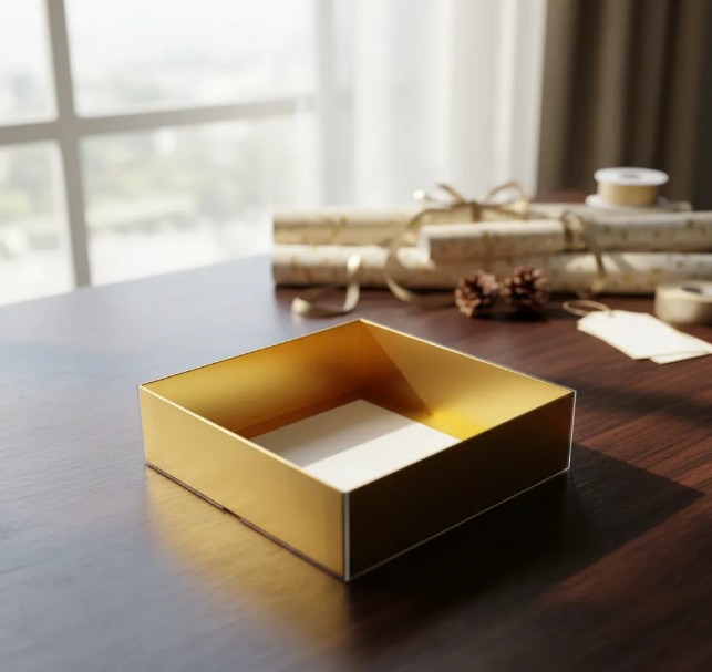 🎁✨ Caja De Regalo Dorada Con Tapa De Acetato Pack x6 💛📦 - Image 4