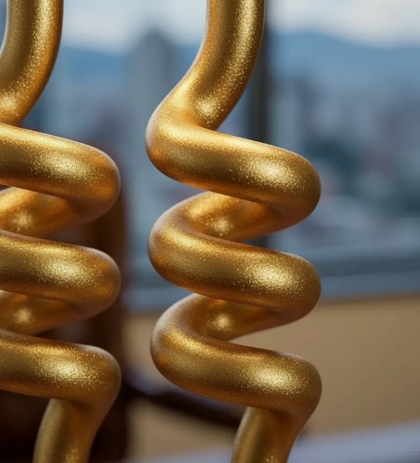 🕯️✨ Velas Espiral Metalizadas Doradas Para Torta Pack x4 Dorado🎂💛 - Image 2