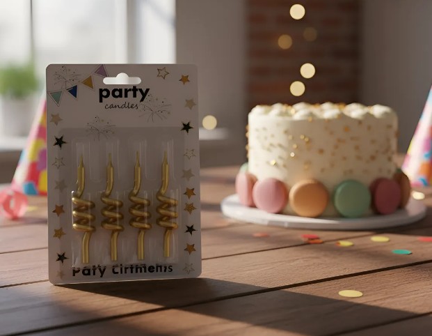 🕯️✨ Velas Espiral Metalizadas Doradas Para Torta Pack x4 Dorado🎂💛 - Image 5