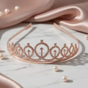 👑✨ Diadema Tiara Para Niñas Y Adolescentes Oro Rosa💖🎀