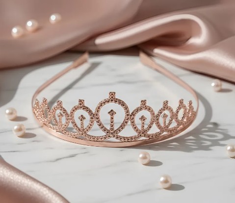 👑✨ Diadema Tiara Para Niñas Y Adolescentes Oro Rosa💖🎀