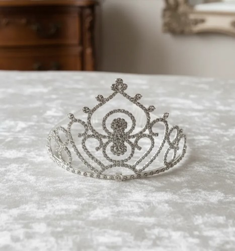 👑✨ Diadema Tiara Para Niñas Y Adolescentes Plateado💖🎀