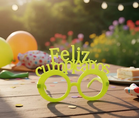 👑🕶️ Gafas y Corona Feliz Cumpleaños En Neón Verde🎉✨ - Image 2