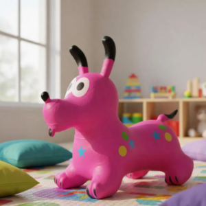 🐶🎉 Perrito Saltarín Inflable Montable Para Niños Fucsia Ref. 330 🐾✨