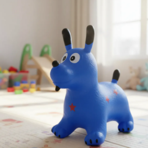 🐶🎉 Perrito Saltarín Inflable Montable Para Niños Azul Ref. 330 🐾✨