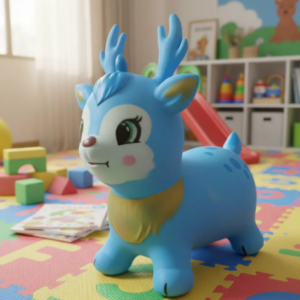 🦌🎉 Saltarín Reno Inflable Con Luz y Sonido Azul Ref. 335 ✨🎵