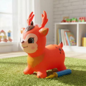 🦌🎉 Saltarín Reno Inflable Con Luz y Sonido Naranja Ref. 335 ✨🎵