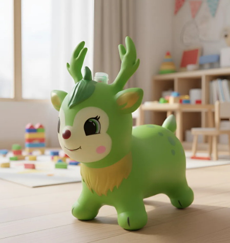 🦌🎉 Saltarín Reno Inflable Con Luz y Sonido Verde Ref. 335 ✨🎵 - Image 10
