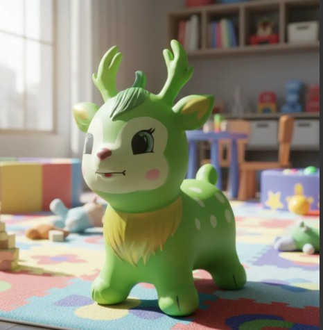 🦌🎉 Saltarín Reno Inflable Con Luz y Sonido Verde Ref. 335 ✨🎵 - Image 6