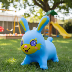 🐰🎉 Conejito Saltarín Inflable Montable Azul Ref. 334 🌈✨