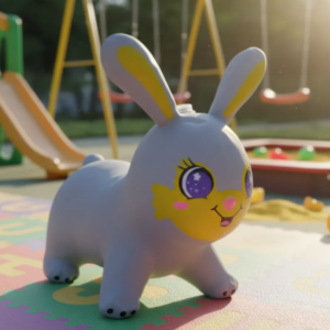 🐰🎉 Conejito Saltarín Inflable Montable Gris Ref. 334 🌈✨