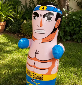 🥊🔵 Muñeco Inflable Tipo Boxeo Infantil Rebotable Azul 🎈